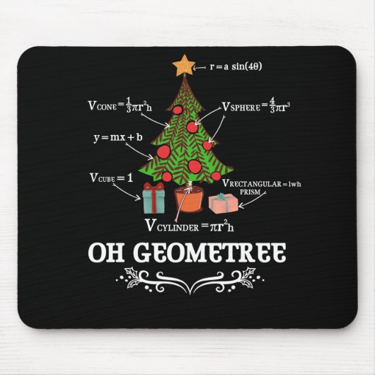 Wiskunde Geometrie kerstboom Geometree Leraar Muismat (Voorkant)