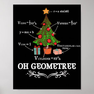 Wiskunde Geometrie kerstboom Geometree Leraar Poster
