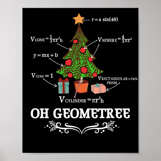 Wiskunde Geometrie kerstboom Geometree Leraar Poster (Voorkant)