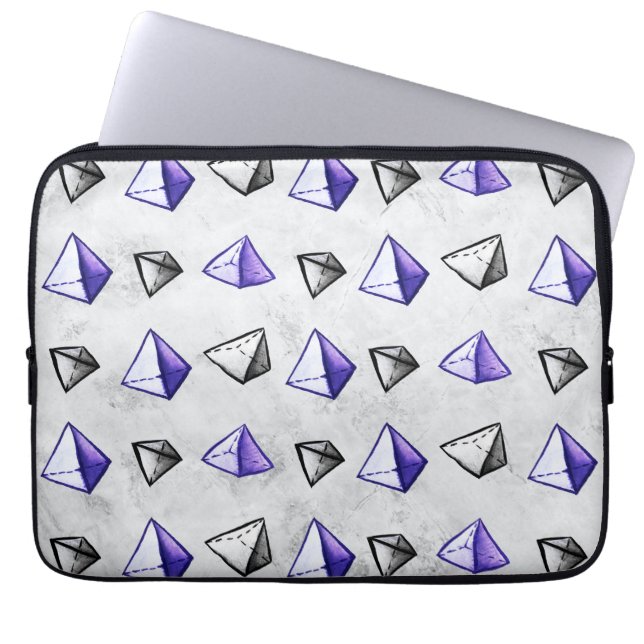 Wiskunde Geometry Geek Pyramid Patroon Laptop Sleeve (Voorkant)