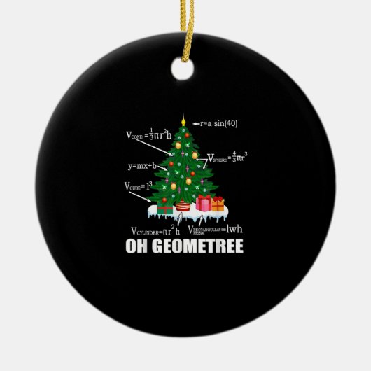 Wiskunde Geometry kerstboom Leerkrachten familie M Keramisch Ornament (Voorkant)