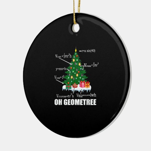 Wiskunde Geometry kerstboom Leerkrachten familie M Keramisch Ornament (Links)