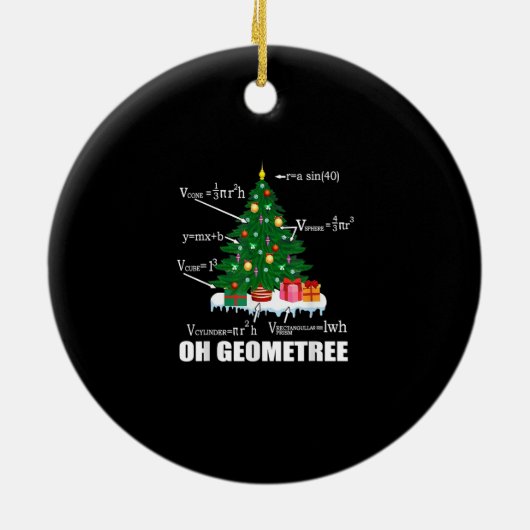 Wiskunde Geometry kerstboom Leerkrachten familie M Keramisch Ornament (Achterkant)