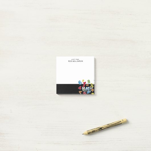 Wiskunde Gepersonaliseerde Naam Leraar Student Post-it® Notes (Op bureau)