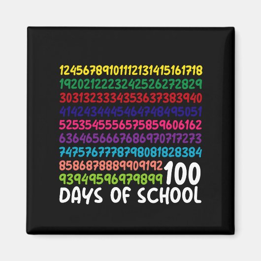 Wiskunde Getallen 100e Dag van School Leraar Kinde Magneet (Voorkant)