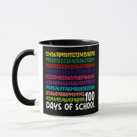 Wiskunde Getallen 100e Dag van School Leraar Kinde Mok (Links)