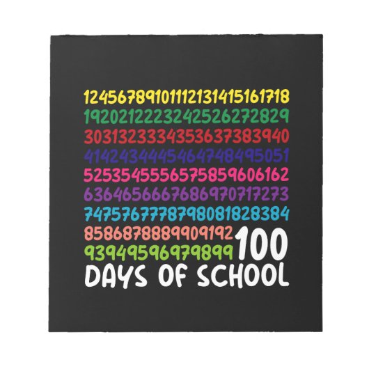 Wiskunde Getallen 100e Dag van School Leraar Kinde Notitieblok (Voorkant)