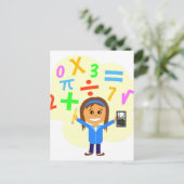 Wiskunde Girl Cartoon Briefkaart (Staand voorkant)