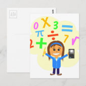 Wiskunde Girl Cartoon Briefkaart (Voorkant / Achterkant)