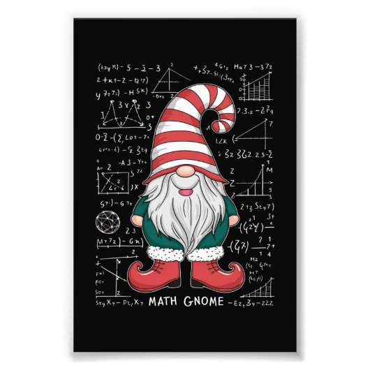 Wiskunde Gnome Family Matching Group kerstparty Foto Afdruk (Voorkant)