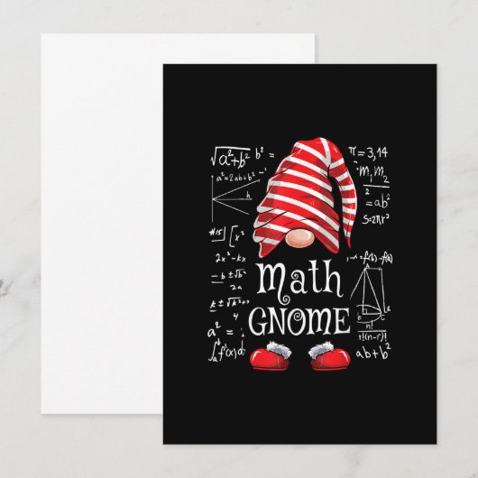 Wiskunde Gnome Family Matching Group kerstparty Kaart (Voorkant / Achterkant)