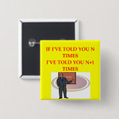 wiskunde grap vierkante button 5,1 cm (Voorkant /achterkant)