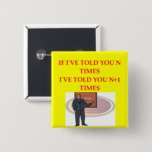 wiskunde grap vierkante button 5,1 cm (Voorkant /achterkant)