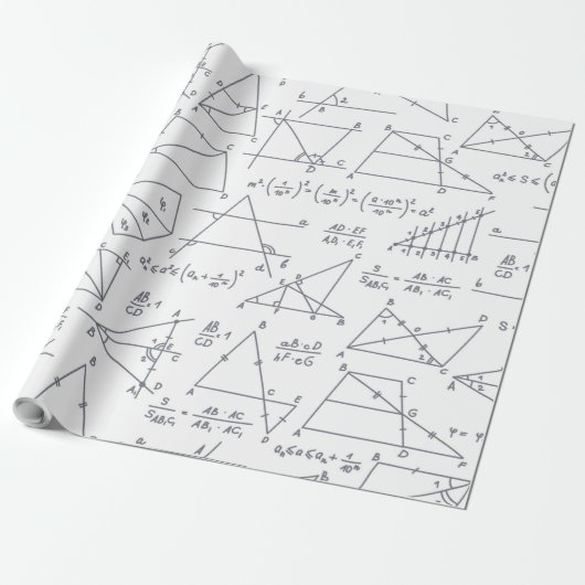 Wiskunde Graphs Pattern Teachers Cadeaupapier (Uitgerold)