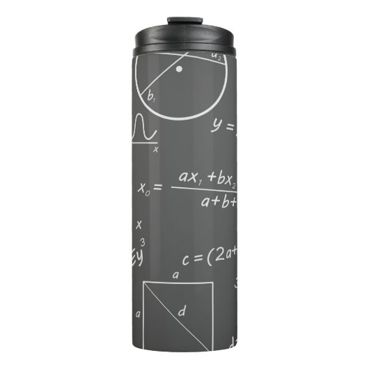 Wiskunde grijs schoolbord thermosbeker (Voorkant)