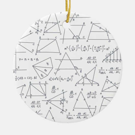 Wiskunde handgeschreven berekeningen Illustraties Keramisch Ornament (Voorkant)