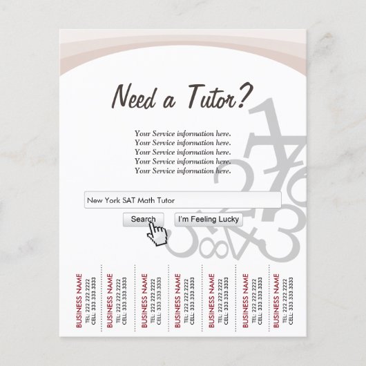 Wiskunde handleiding voor professionele zoekbalk flyer (Voorkant)