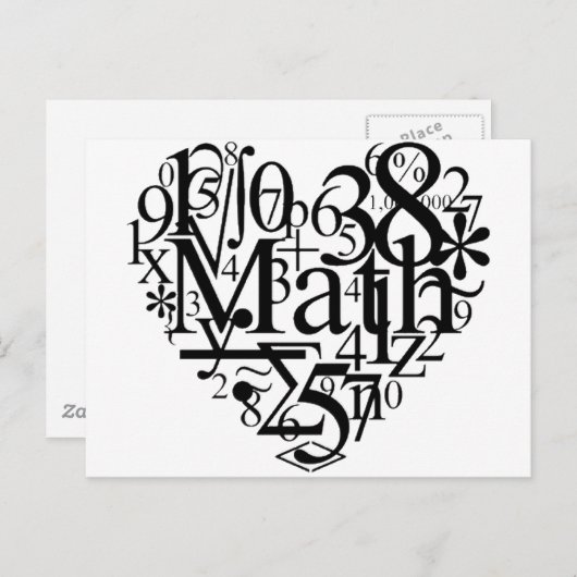 Wiskunde hart briefkaart (Voorkant / Achterkant)