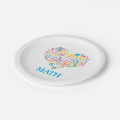 Wiskunde hart papieren bordje (Gekanteld)