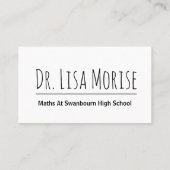 Wiskunde hart visitekaartje (Achterkant)