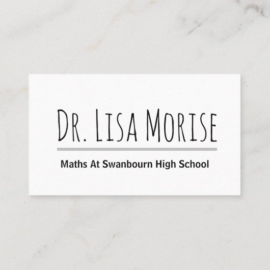 Wiskunde hart visitekaartje (Achterkant)