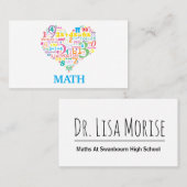 Wiskunde hart visitekaartje (Voorkant / Achterkant)