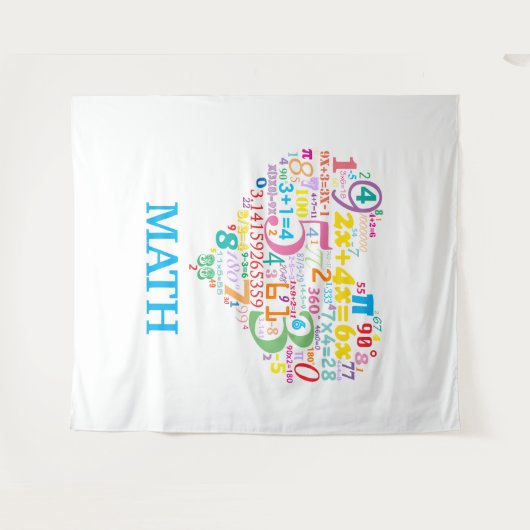 Wiskunde hart wandkleed (Voorkant (horizontaal))