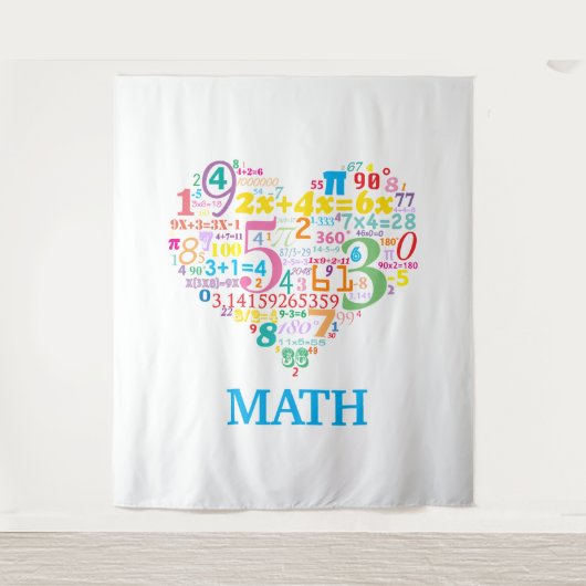 Wiskunde hart wandkleed (Voorkant)