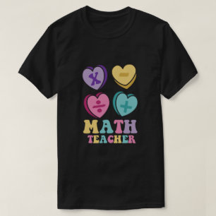 Wiskunde Hearts Snoep Happy Valentijnsdag Docent T-shirt
