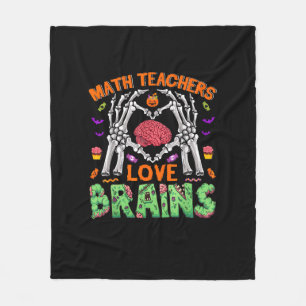 Wiskunde Hersenhart Skelet Hand Zombie Halloween Fleece Deken