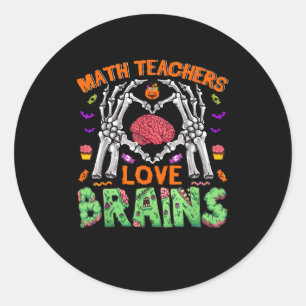 Wiskunde Hersenhart Skelet Hand Zombie Halloween Ronde Sticker