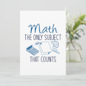 Wiskunde het enige onderwerp dat telt bedankkaart (Staand voorkant)