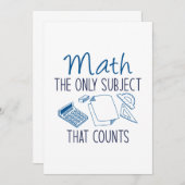 Wiskunde het enige onderwerp dat telt bedankkaart (Voorkant / Achterkant)