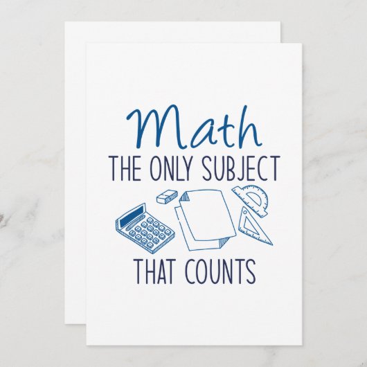 Wiskunde het enige onderwerp dat telt bedankkaart (Voorkant / Achterkant)