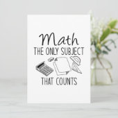 Wiskunde het enige onderwerp dat telt bedankkaart (Staand voorkant)
