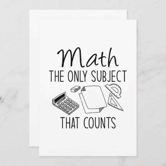 Wiskunde het enige onderwerp dat telt bedankkaart (Voorkant / Achterkant)
