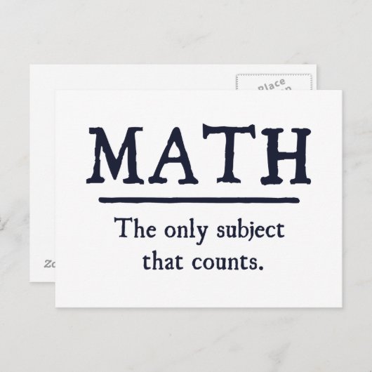 Wiskunde het Enige Onderwerp dat telt Briefkaart (Voorkant / Achterkant)