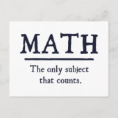 Wiskunde het Enige Onderwerp dat telt Briefkaart (Voorkant)
