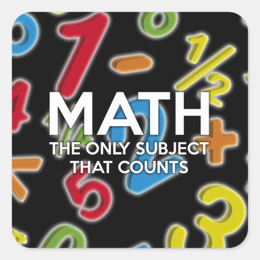Wiskunde. Het enige onderwerp dat telt Vierkante Sticker (Voorkant)