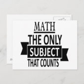 Wiskunde. Het enige onderwerp dat telt. Wiskunde P Briefkaart (Voorkant / Achterkant)
