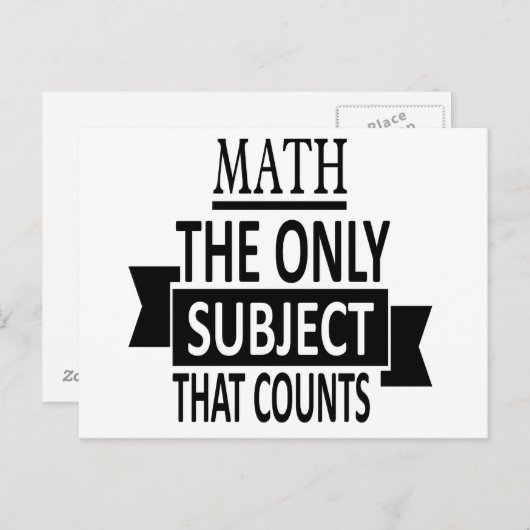 Wiskunde. Het enige onderwerp dat telt. Wiskunde P Briefkaart (Voorkant / Achterkant)