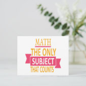 Wiskunde. Het enige onderwerp dat telt. Wiskunde P Briefkaart (Staand voorkant)