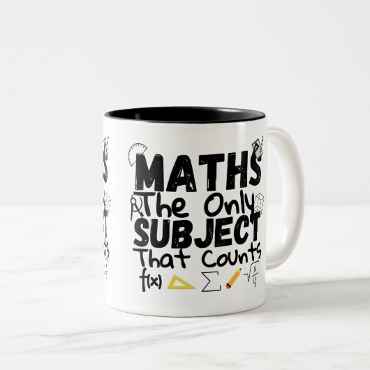 Wiskunde het enige onderwerp dat tweetone koffie t tweekleurige koffiemok (Voorkant rechts)