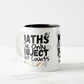 Wiskunde het enige onderwerp dat tweetone koffie t tweekleurige koffiemok (Voorkant links)