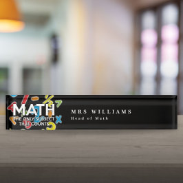 WISKUNDE HET ENIGE VAK DAT TELT NAAMBORDJE