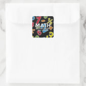 Wiskunde. Het enige vak dat telt Vierkante Sticker (Tas)