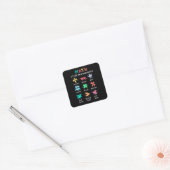 Wiskunde houdt je in evenwicht vierkante sticker (Envelop)