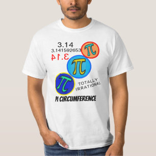 Wiskunde Humor 3.14 Pi Sinaasappel Geel Blauw T-shirt