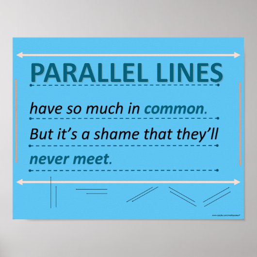 Wiskunde Humor Citaat Parallelle Lijnen Poster (Voorkant)