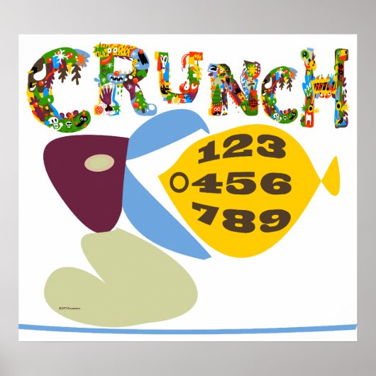 Wiskunde humor 'crunch numbers' illustratie Afdruk Poster (Voorkant)